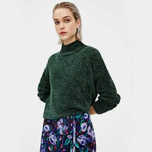 Basic Chenille High Neck Sweater
